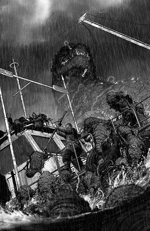 The Horror Of Godzilla Cover A (Jones) #3 Variant RI (10) (Jones B&W Full Art) [1:10] cover