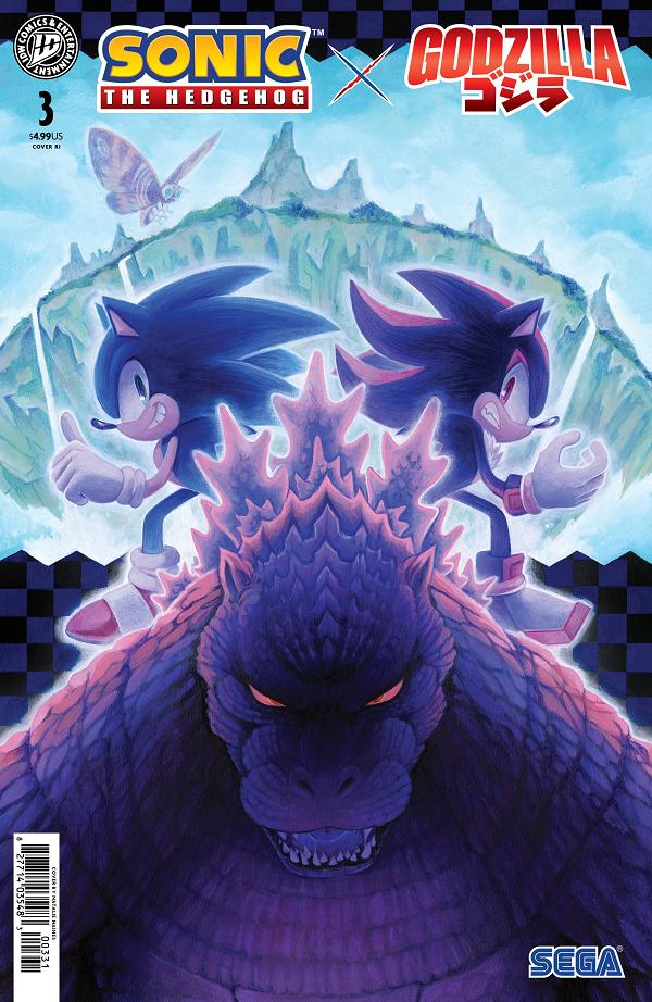 Sonic The Hedgehog X Godzilla Cover A (Lawrence) #3 variant cover by Natalie Haines