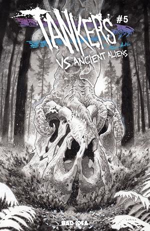 Tankers Vs Ancient Aliens #5 CVR D (OF 5) CVR D INC 1:20 LEWIS LAROSA B&W cover