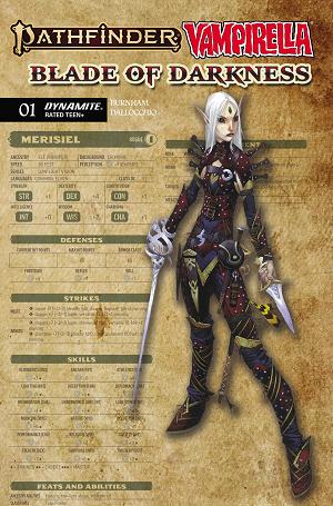 Pathfinder Vampirella Blade Of Darkness #1 CVR C CVR C WAYNE REYNOLDS CHARACTER SHEET cover