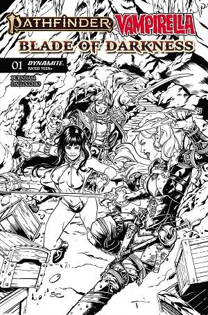 Pathfinder Vampirella Blade Of Darkness #1 CVR H CVR H INC 1:10 STEVEN CUMMINGS LINE ART cover