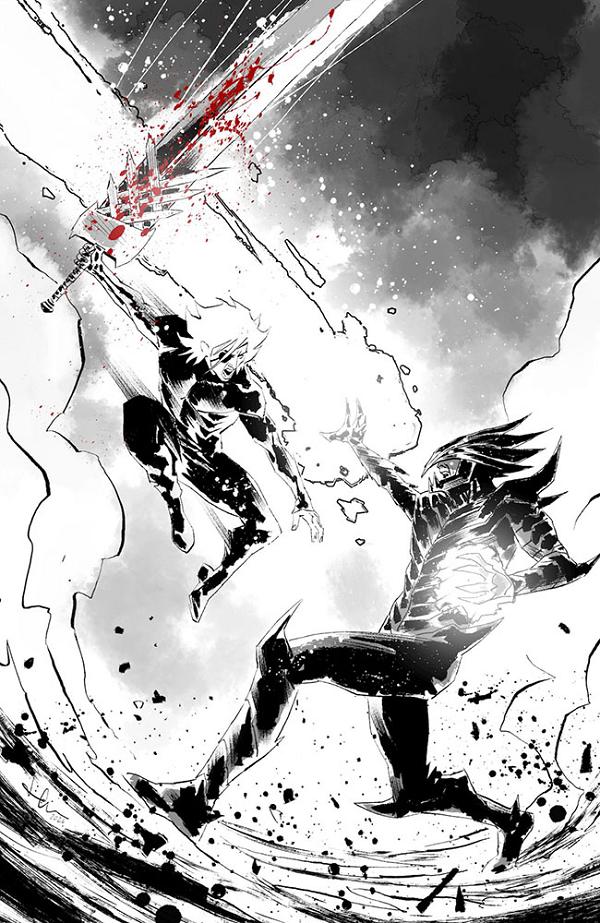 Lost Fantasy #13 CVR E CVR E LUCA CASALANGUIDA BLACK AND WHITE AND BLOOD VIRGIN CARDSTOCK cover