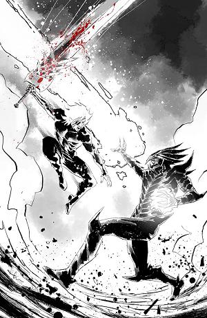 Lost Fantasy #13 CVR E CVR E LUCA CASALANGUIDA BLACK AND WHITE AND BLOOD VIRGIN CARDSTOCK cover