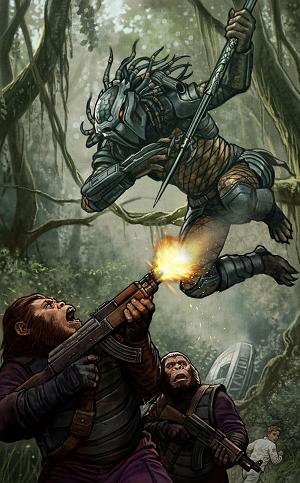 Predator Vs. The Planet Of The Apes #1 STONEHOUSE VIRGIN VARIANT [1:100] cover