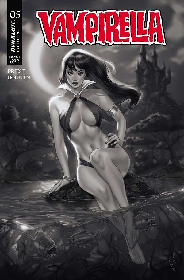 Vampirella (2026) #5 CVR N CVR N INC 1:7 ELIAS CHATZOUDIS B&W cover