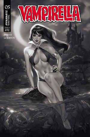 Vampirella (2026) #5 CVR N CVR N INC 1:7 ELIAS CHATZOUDIS B&W cover