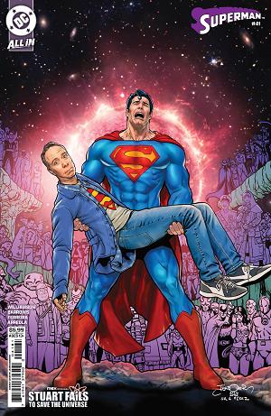 Superman #41 CVR F CVR F JASON BADOWER STUART FAILS TO SAVE THE UNIVERSE CARD STOCK cover