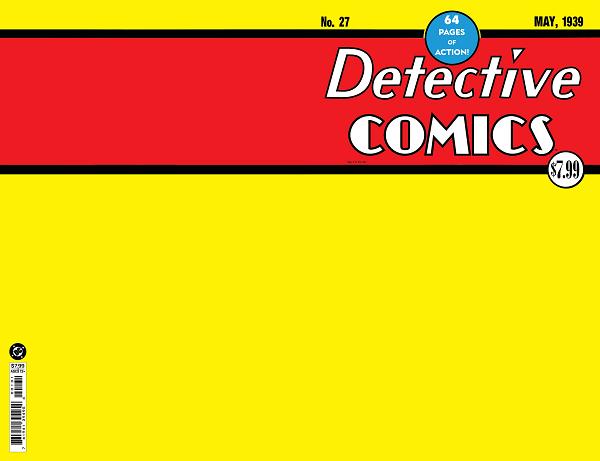Detective Comics #27 CVR C FACSIMILE EDITION CVR C BLANK CARD STOCK cover