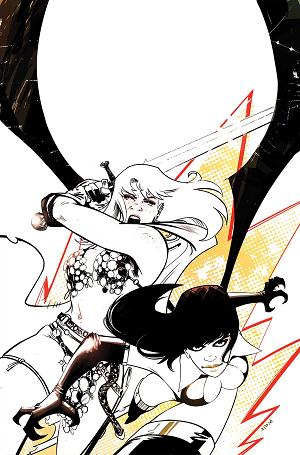 Vampirella Vs Red Sonja Red City #1 CVR M CVR M INC 1:10 SEBASTIAN PIRIZ LINE ART VIRGIN cover