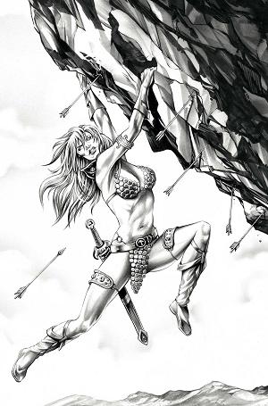 Red Sonja She Devil With A Sword #4 CVR N CVR N INC 1:7 MIKE ROOTH B&W VIRGIN cover