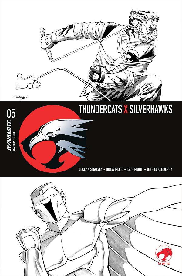 Thundercats X Silverhawks #5 variant cover by Declan Shalvey