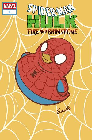 Spider-Man/Hulk: Fire And Brimstone #1 GODTAIL MARVEL DUCK VARIANT cover