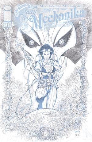 Lady Mechanika The Mechanical Menagerie #4 CVR C (OF 4) CVR C INC 1:10 JOE BENITEZ & MARTIN MONTIEL B&W cover