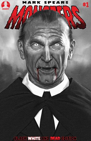 Mark Spears Monsters #1 CVR E 7TH PTG BLACK WHITE & DEAD EDITION CVR E INC 1:25  MARK SPEARS HUNGRY FOR BLOOD cover