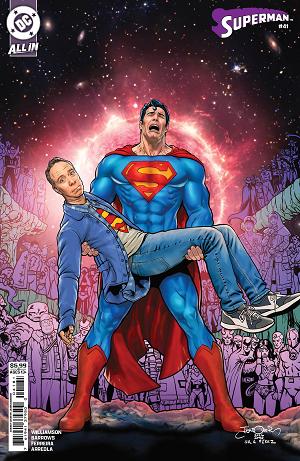 Superman #41 CVR F CVR F JASON BADOWER STUART FAILS TO SAVE THE UNIVERSE CARD STOCK cover