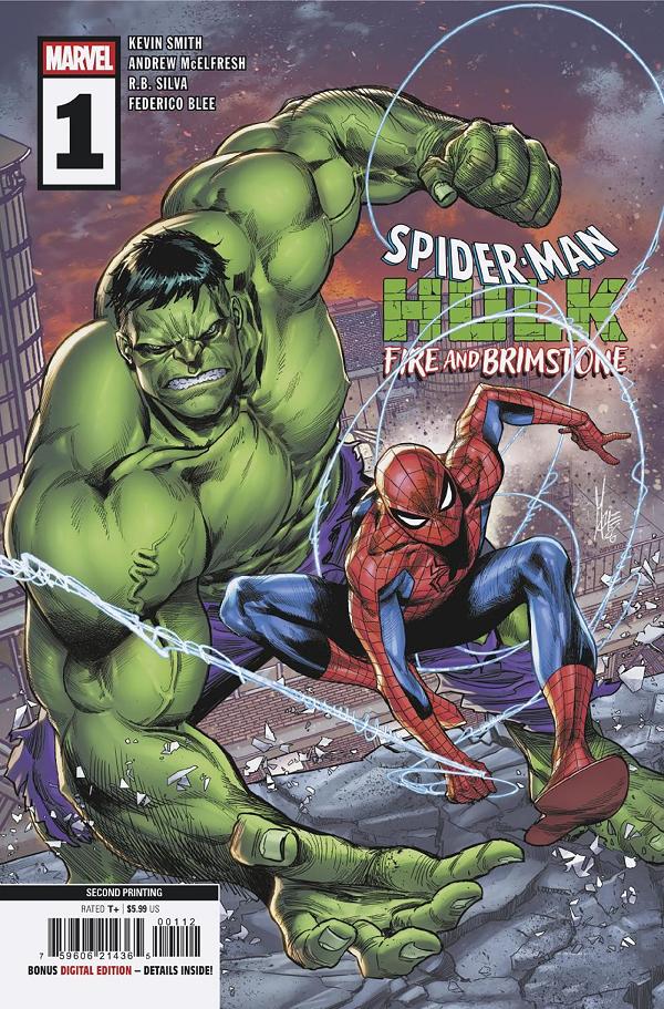 Spider-Man/Hulk: Fire And Brimstone #1 MARCO CHECCHETTO 2ND PRINTING VARIANT cover
