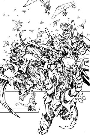 Starship Godzilla: Invasion X #3 Variant RI (10) (Ono B&W Full Art) [1:10] cover