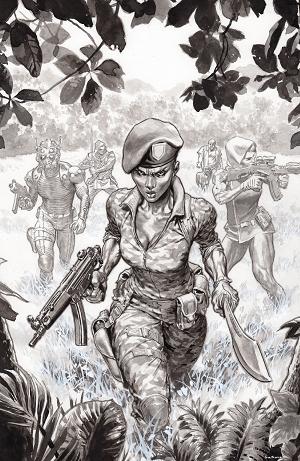 Fort Psycho #4 Cover C Lewis LaRosa B&W 1:20 Var [1:20] cover