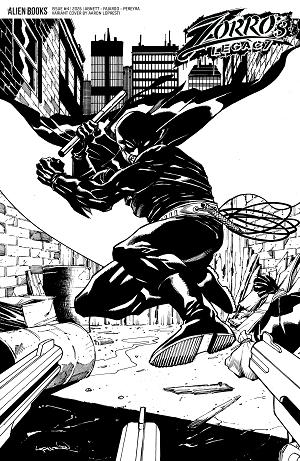 Zorro's Legacy #4 Variant D (Lopresti B&W) cover