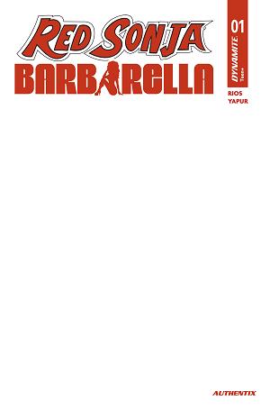 Red Sonja Barbarella #1 CVR H CVR H BLANK AUTHENTIX cover