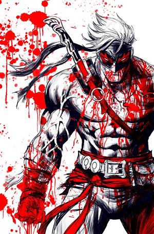 Final Boss #1 CVR E BLACK WHITE AND BLOOD REPRINT CVR E INC 1:50 TYLER KIRKHAM VIRGIN FOIL cover