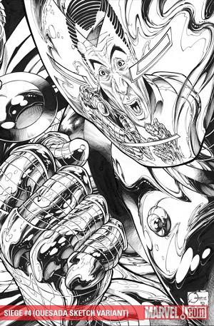Siege #4 (QUESADA SKETCH cover