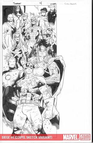 Siege #4 (COIPEL SKETCH cover