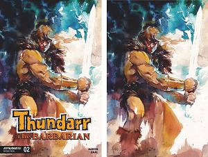 Thundarr The Barbarian #2 CVRS O & P ITO TRADE & VIRGIN DYNAMITE COM EXCLUSIVE SET (BUNDLE OF 2) cover