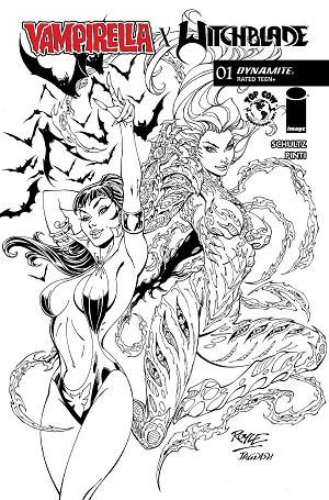 Vampirella X Witchblade Special #1 CVR Q (ONE SHOT) CVR Q INC 1:7 JOHN ROYLE LINE ART TRADE DRESS cover
