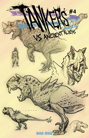 Tankers Vs Ancient Aliens #4 CVR D (OF 4) CVR D INC 1:20 LEWIS LAROSA DESIGN cover