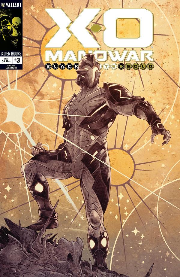 X-O Manowar: Black, White & Gold #3 cover by Luca Merli