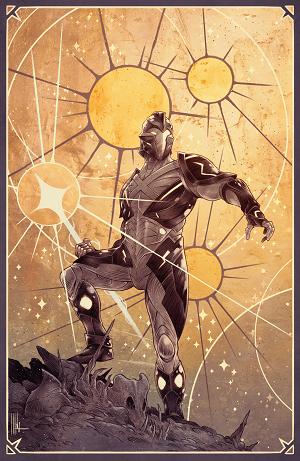 X-O Manowar: Black, White & Gold #3 Variant C (Merli Full Art) cover