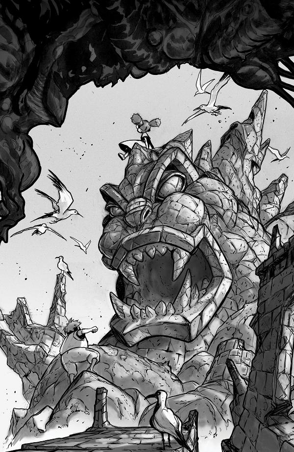 Godzilla: Revenge Of The Deadzone #3 variant cover by Pablo Tunica