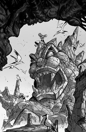 Godzilla: Revenge Of The Deadzone #3 Variant RI (10) (Tunica B&W Full Art) [1:10] cover