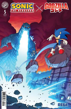 Sonic The Hedgehog X Godzilla #5 Variant B (Schoening) cover