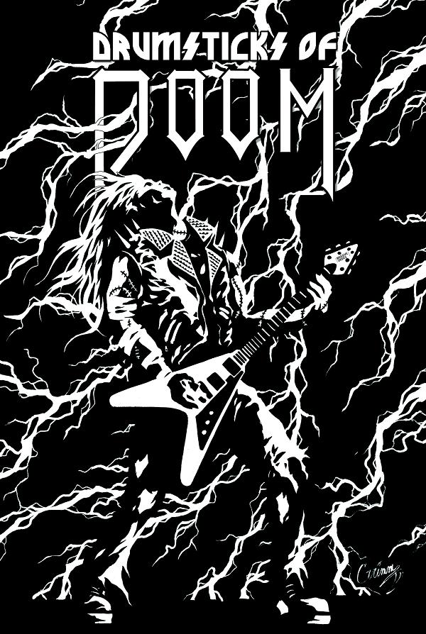 Drumsticks Of Doom Band On The Silver Mountain #3 variant cover by Jonathan Grimm
