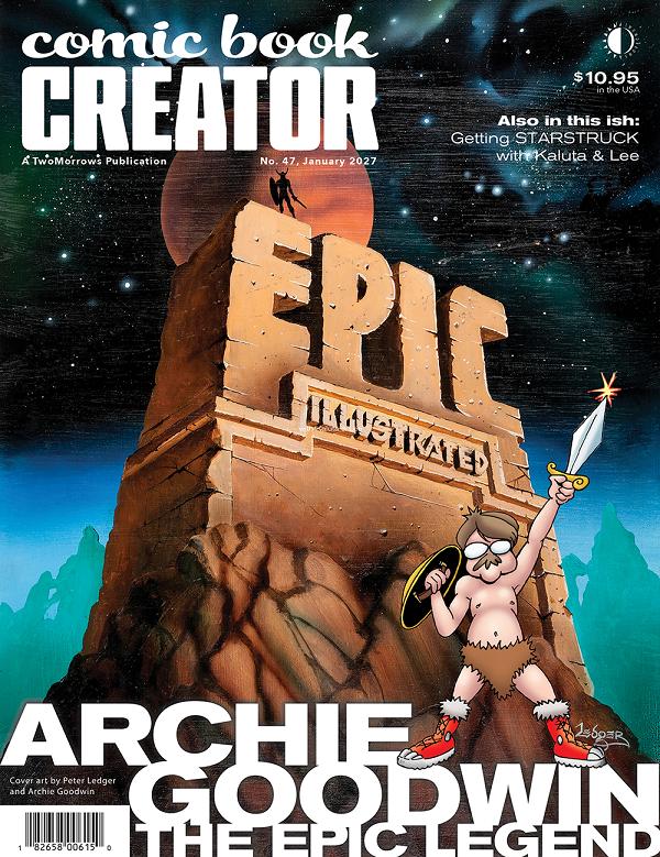 Comic Book Creator #47 cover by Peter Ledger
