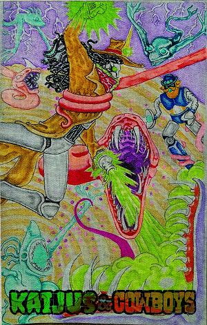 Kaijus And Cowboys #3 CVR C (OF 12) CVR C HEATHER EWERS TAPESTRY cover