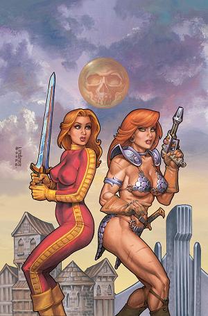 Red Sonja Barbarella #2 CVR F CVR F JOSEPH MICHAEL LINSNER METAL PREMIUM cover
