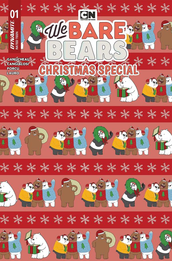 We Bare Bears Christmas Special #1 variant cover by Wrapping Paper