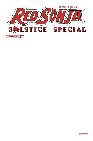 Red Sonja Solstice Special #1 CVR D (ONE SHOT) CVR D BLANK AUTHENTIX cover