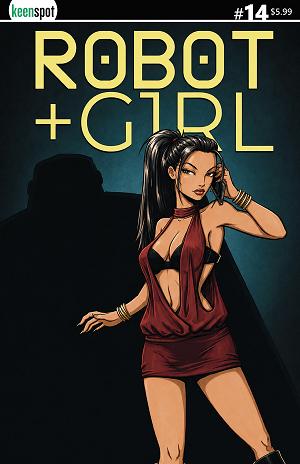 Robot + Girl #14 CVR B CVR B MIKE WHITE SHADOW PERSON cover