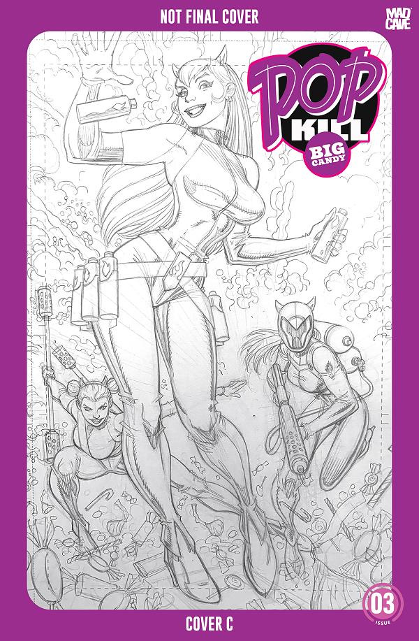 Pop Kill Big Candy #3 variant cover by Art Adams