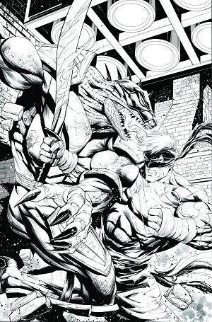 Final Boss #10 CVR E CVR E INC 1:25 TYLER KIRKHAM B&W VIRGIN cover