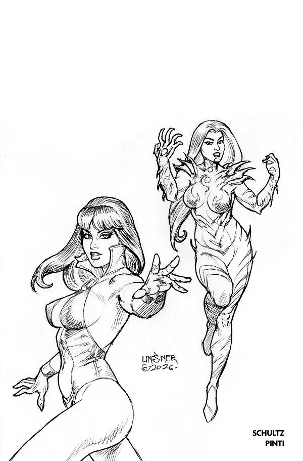 Vampirella X Witchblade Special #1 variant cover by Joseph Michael Linsner