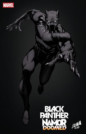 Black Panther/Namor: Doomed #4 DAVID NAKAYAMA COLOR BLOCK BLACK VARIANT cover