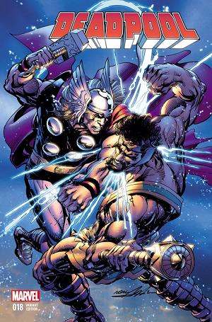 Deadpool #18 Neal Adams Thor Battle Variant cover