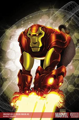 Invincible Iron Man #5 Kaare Andrews Marvel Apes Variant [1:10] cover