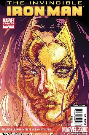 Invincible Iron Man #8 Bill Sienkiewicz Villain Variant [1:10] cover