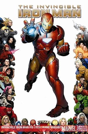 Invincible Iron Man #16 Salvador Larroca 70th Frame Variant [1:10] cover